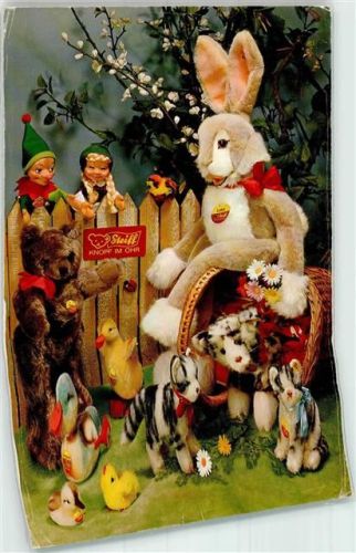 1977 Verschiedene Stofftiere Teddybär Kasperle Hase