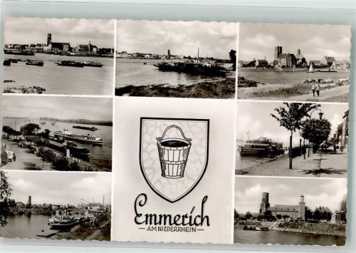 Emmerich 1959 Hafen Kirche Wappen