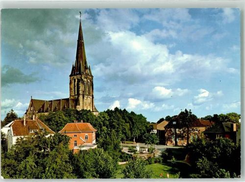 Borghorst Pfarrkirche St. Nikomedes mit Arnold-Kock-Brunnen Krapohl-Verlag