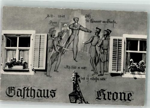 Staufen Gasthaus Krone Wandbild