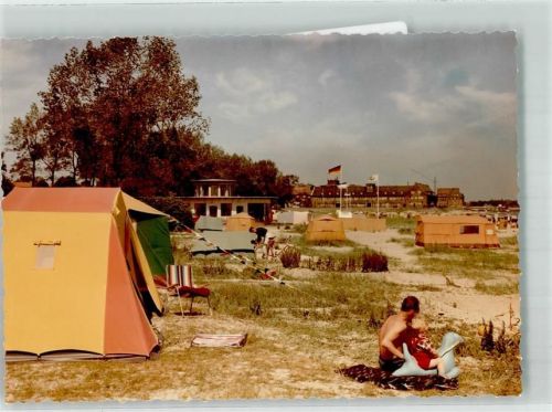 Eckernförde Campingplatz Altenhof Ort handschriftlich Foto Original aus Archiv eines Ansichtskartenverlags