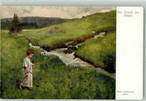 1917 sign.Maßmann, Hans Der Friede am Wege Verlag Wiener Kunst B.K.W.I. Nr. 1963