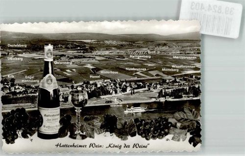 Hattenheim Wein Ort handschriftlich Foto Original aus Archiv eines Ansichtskartenverlags