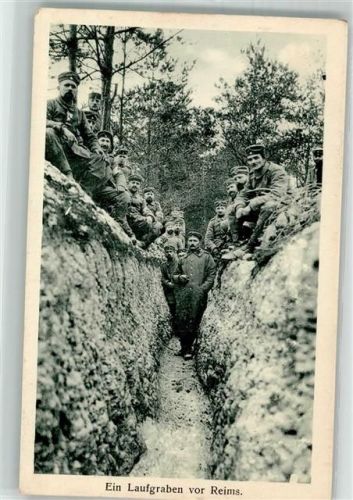 Reims 1915 Ein deutscher Laufgraben vor der Stadt Uniform Feldpost Mengkofen