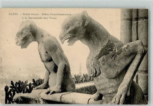 Paris Statuen Tiere Notre Dame