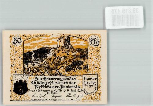Bad Frankenhausen 1921 50 Pfennig Denkmal Kyffhäuser