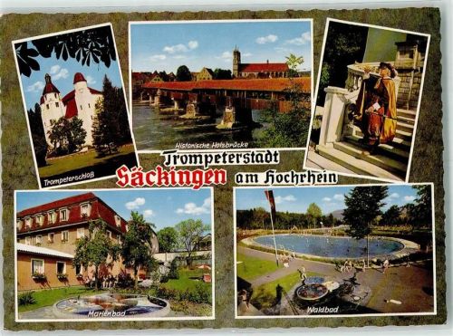 Bad Säckingen Trompeterschloss Historische Holzbrücke Marienbad Schwimmbad Waldbad Trompeter