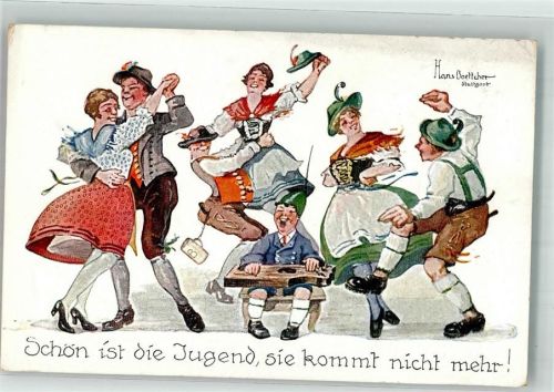 Zither Tanz Tracht Bierkrug Schw. K.V. Nr. 224