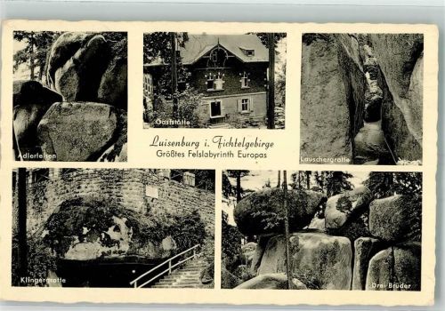Luisenburg 1952 Gasthaus Adlerfelden Lauschergrotte Drei Brüder Felslabyrint Notopfer Marke Berlin