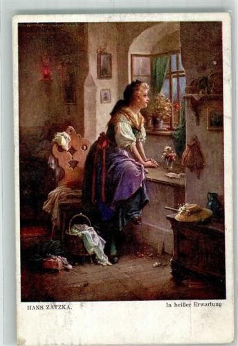 1917 Frau In heißer Erwartung Galerie Wiener Künstler Nr.634