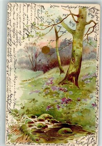 1900 Sonnenschein Karte Serie VI Landschaft am Bach