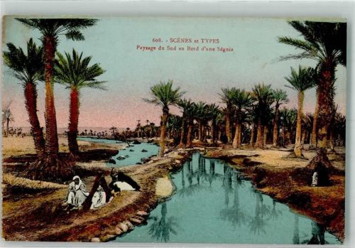 1926 Nr. 608 Scenes et Types , Paysage du Sud au Bord d`une Seguia Strand