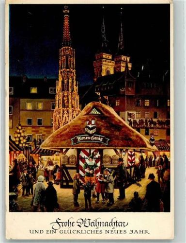 Nürnberg 1944 Schmidt Bienenhonig Stand Christkindelmarkt Weihnachten