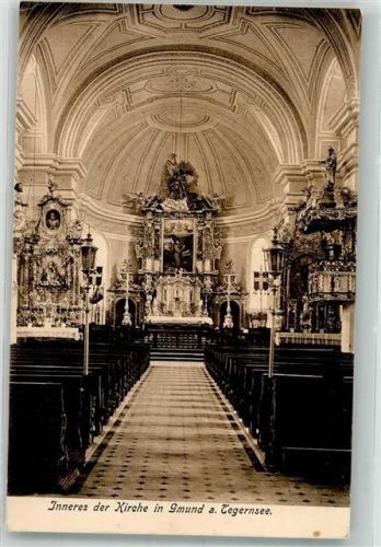 Gmund 1914 Kirche innen Feldpost WK I