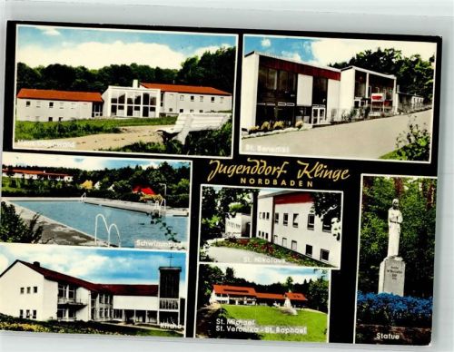 Jugenddorf Klinge St. Bernhard Kirche Schwimmbad Haus Odenwald St. Benedikt St. Nikolaus St. Michael Statue Fotograf Siegfried Würzberger