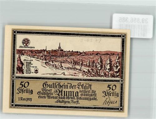 Auma 1921 50 Pfennig Mittelalterliche Stadtansicht