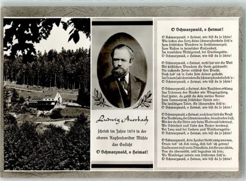 Kapfenhardt Portrait Ludwig Auerbach Schwarzwald, O Heimat Gedicht Hotel Kapfenhardter Mühle