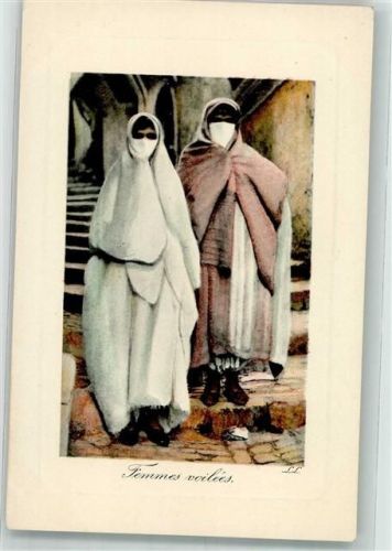Nr. 6074 Scenes et Types Femmes voilees Burka Maghreb Gesicht bedeckt