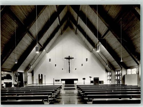 97980 W6990 Niederstetten , Württ Foto AK Kath. Kirche St. Johannes Inneres