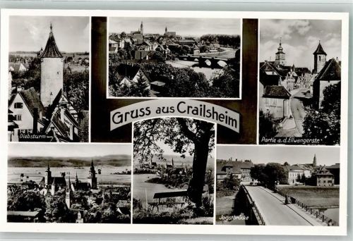 Crailsheim Diebsturm Jagstbrücke Ellwanger Straße Kirche