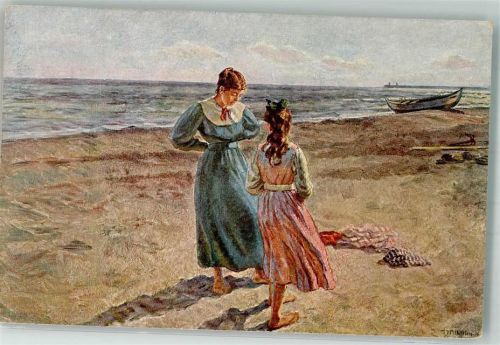 1918 Frau Kinder sign. Wilhjem J. Ruderboot ASCO Nr.5632