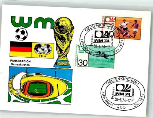 Gelsenkirchen Weltmeisterschaft 1974 Parkstadion Sonderstempel Sondermarke
