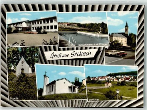 Seckach Seckachtalschule Schwimmbad Neubausiedlung Kapelle Kirche St. Sebastian Ev. Kirche Fotograf Siegfried Würzberger