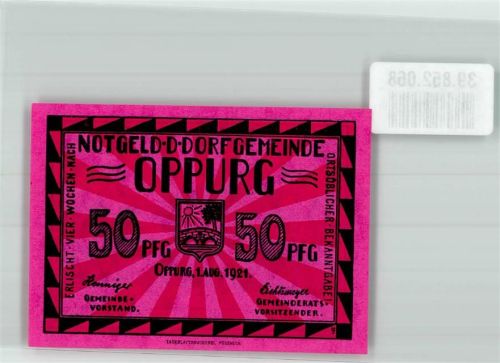 Oppurg 1921 50 Pfg Türkenhof Erb. 1519