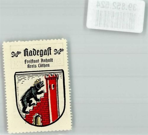 06369 O4375 Radegast b Köthen, Anh Vignette Freistaat Anhalt Kreis Cöthen