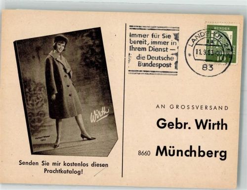 Münchberg 1963 Anrehtsschein Gebr. Wirth Modekatalog