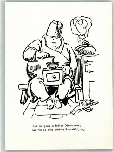 Knopp mit Kaffeemühle Eulenspiegel Verlag