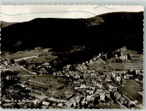 Haardt Fliegeraufnahme des Ortes Foto Original aus Archiv eines Ansichtskartenverlags Ort handschriftlich Farbmarkierungen im Bild