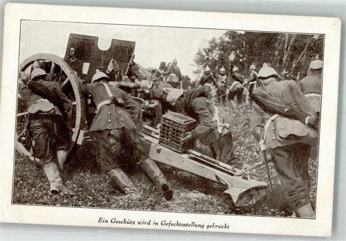 1916 Deutsches Geschütz wird in Stellung gebracht Feldpost Mengkofen