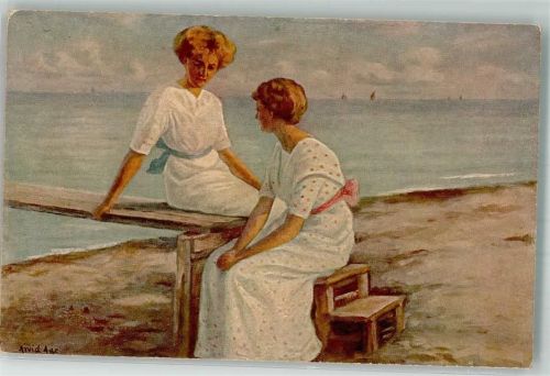 Frauen Sommeridyll sign. Aae Arvid ASCO Nr.631