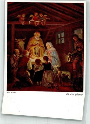 Christ ist geboren sign. Karl Fuchs , Weihnachten