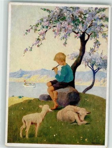 Verlag Josef Müller Nr. 4962 Frühlingslied Kind Flöte Hirte