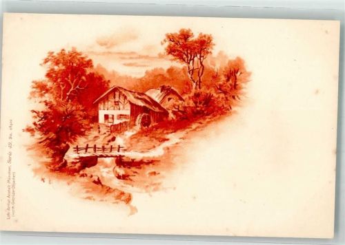 1899 Verlag Lith. -Artist Anstalt Serie 49 Landschaft Monotint