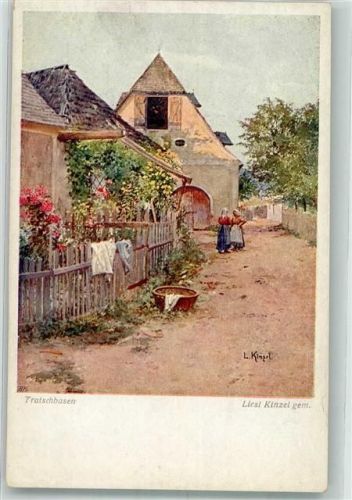 sign. Liesl Kinzel : Tratschbasen Wiener Kunst Nr. 1477 BKW Künstlerkarte