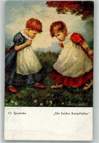 sign. Sporleder C. Die beiden Kampfhähne Verlag No. 548