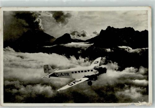 1935 Fliegeraufnahme Junkers Ju 52/3 überfliegt Hochgebirge Driesen Verlag 1574