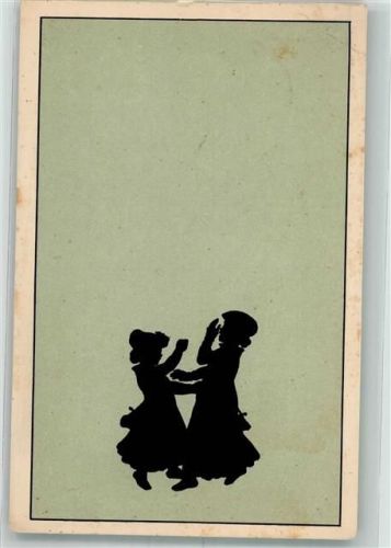 1919 sign. Konowka Paul Tanzende Kinder Schattenkarte Nr. 41 Verlag Georg D.W. Callwey