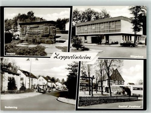 Zeppelinheim Zeppelindenkmal Bürgerhaus Forsthaus Buchenring