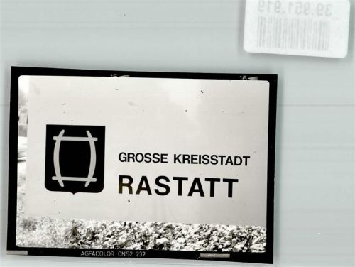 Rastatt Ortseingangsschild Foto Original aus Archiv eines Ansichtskartenverlags