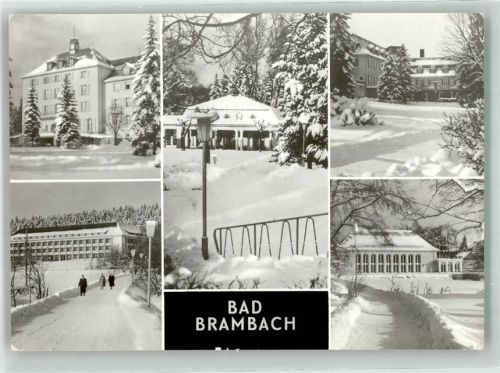 Bad Brambach Winter Sanatorium Radon-Quelle Vogtland-Haus Festhalle
