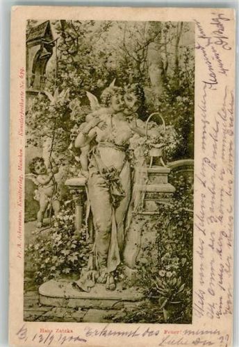 1909 Amor Frau Blumen Verlag Ackermann NR.369