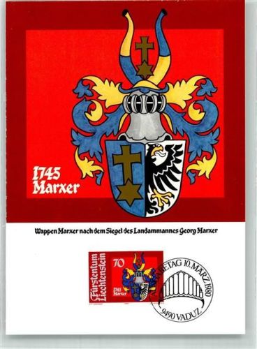 Siegel des Landammannes Georg Marxer Sondermarke MK Nr.14 Sonderkarte
