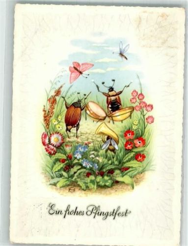 1961 Biene vermenschlicht Pfingsten sign. HS