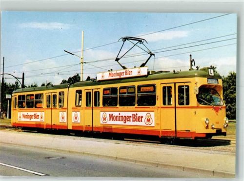 Karlsruhe Straßenbahn Baujahr 1961 Werbung Moninger Bier
