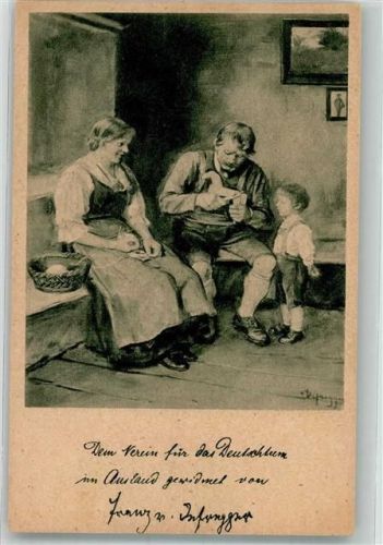 Das zerbrochene Pferd Tracht Stricken Künstlerkarte Verlag Verein für das Deutschtum im Ausland Nr. 191