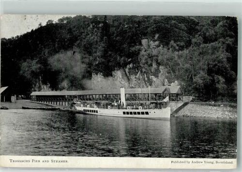 1906 Dampfer an der Trossachs Pier in Großbritannien